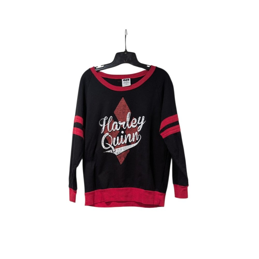 DC Comics Batman Black & Red Harley Quinn Grunge Sweater Sz XL